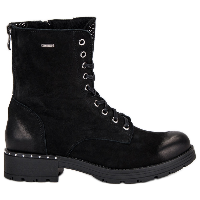 Šněrovací kozačky VINCEZA černá