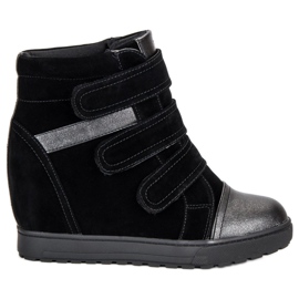 J. Star Černé tenisky na suchý zip černý