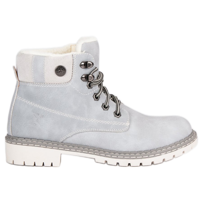 Filippo Šedé kozačky s ovčím kožichem šedá