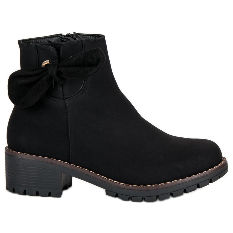 Černé kozačky na podpatku černá Černé kozačky na podpatku černá