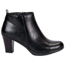 Elegantní kozačky na sloupku VINCEZA černý