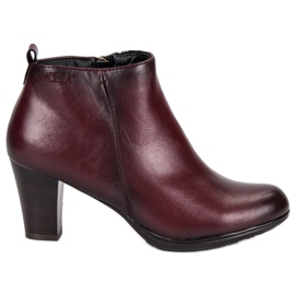 Elegantní kozačky na sloupku vinceza červený