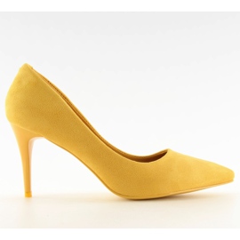 Žluté semišové vysoké podpatky LEI-90 Yellow žluť