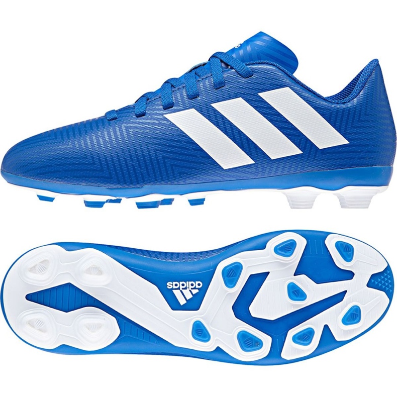 Kopačky Adidas Nemeziz 18.4 FxG Jr DB2357 vícebarevný modrý Kopačky Adidas Nemeziz 18.4 FxG Jr DB2357 vícebarevný modrý