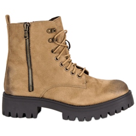 Corina Zauzlované semišové dělníky hnědý