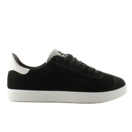 Semišové tenisky Juniorki BK6180-1 Black bílý černá