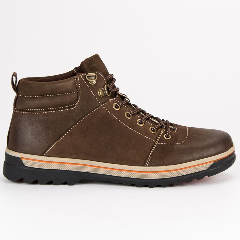 American Club Americké pánské kožené boty hnědý