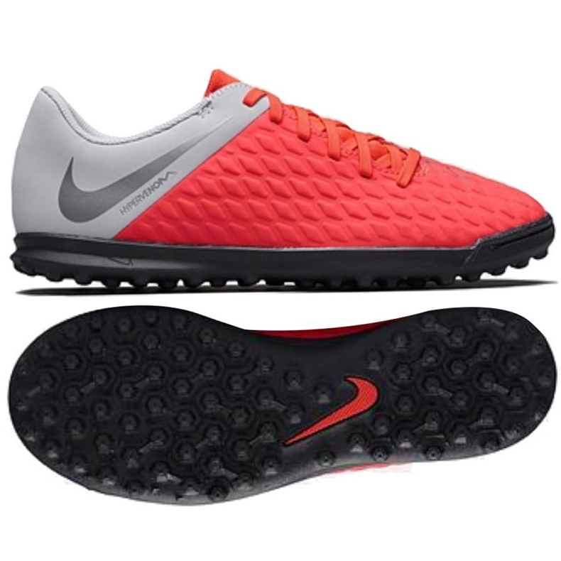 Kopačky Nike Hypervenom Phantomx 3 Club Tf Jr AJ3790-600 vícebarevný červené Kopačky Nike Hypervenom Phantomx 3 Club Tf Jr AJ3790-600 vícebarevný červené