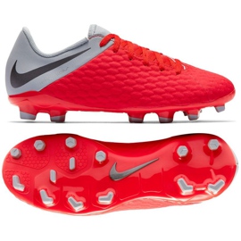 Kopačky Nike Hypervenom Phantom 3Academy Fg Jr AJ4119-600 červený pomeranče a červené