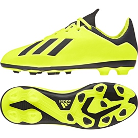 Kopačky Adidas X 18.4 FxG Jr DB2420 žlutá žlutá Kopačky Adidas X 18.4 FxG Jr DB2420 žlutá žlutá