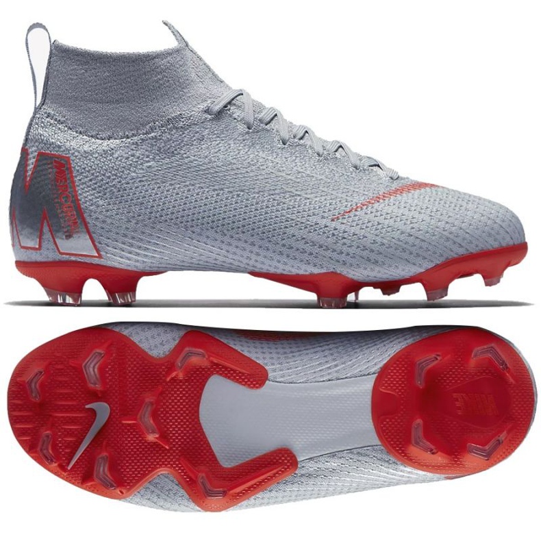 Kopačky Nike Mercurial Superfly 6 Elite Fg Jr AH7340-060 šedá stříbrný