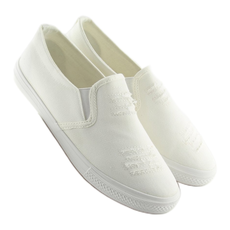 Tenisky slip-on bílé BL126P White bílý Tenisky slip-on bílé BL126P White bílý