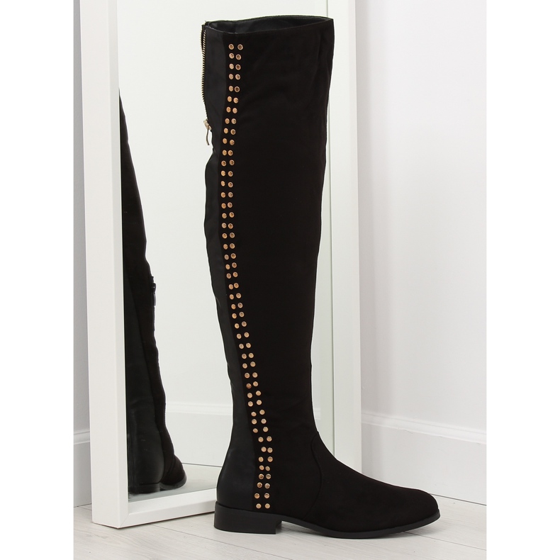 Černé stehenní boty FC-H105 černé černá