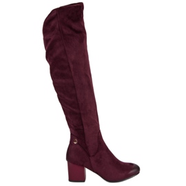 Vínový mušketýr na vysokém podpatku od VINCEZA červené