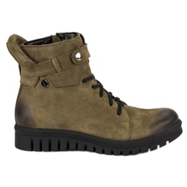 Khaki VINCEZA dělnické boty zelený