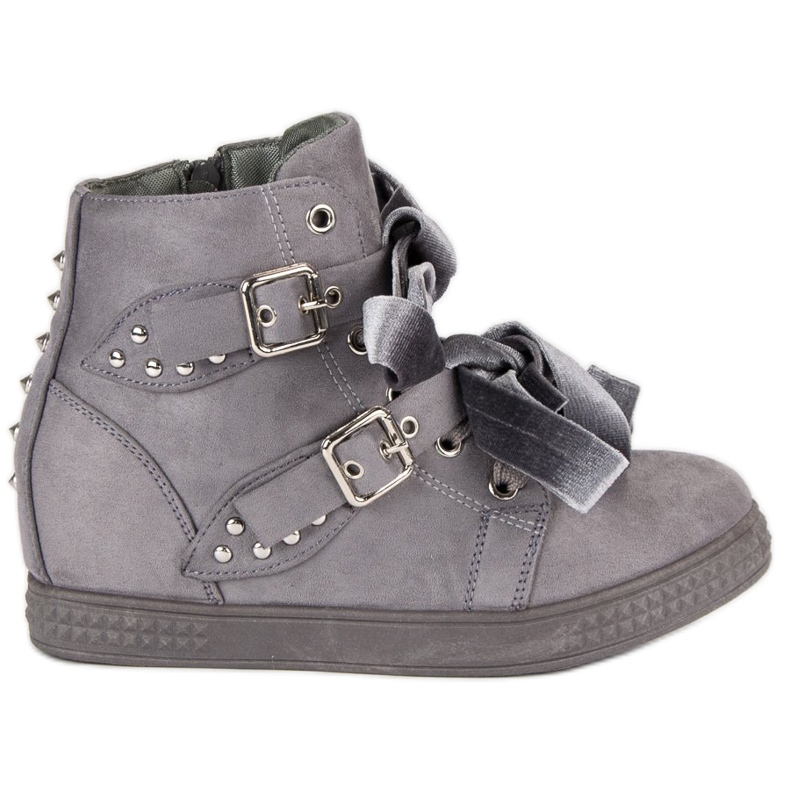 Super Me Šedé tenisky s mašlemi šedá Super Me Šedé tenisky s mašlemi šedá