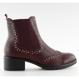 Boty boty Jodhpur s kudrným vínem FC-H63 červené