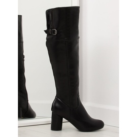 Černé vysoké podpatky A-9 Černá černý