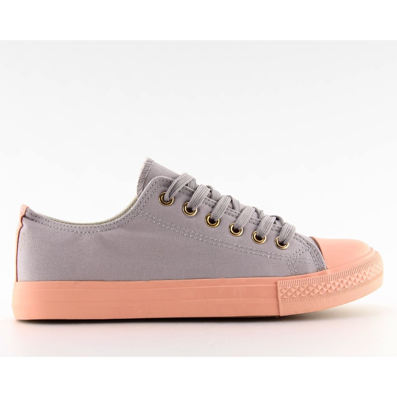 Šedé a růžové dámské tenisky BL97P GREY / PINK šedá růžový