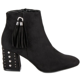 Stylové kozačky na sloupek černá Stylové kozačky na sloupek černá