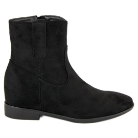 Lucky Shoes Semišové kotníkové boty na zip černý