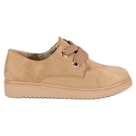 Semišové šněrovací tenisky hnědý