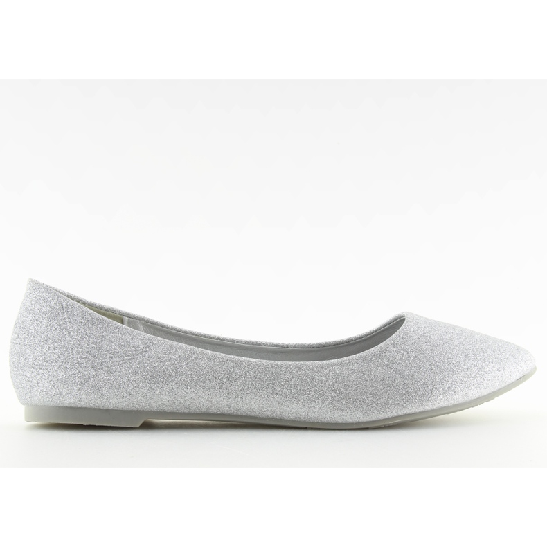 Stříbrné třpytivé balerínky CC200P stříbrné šedá