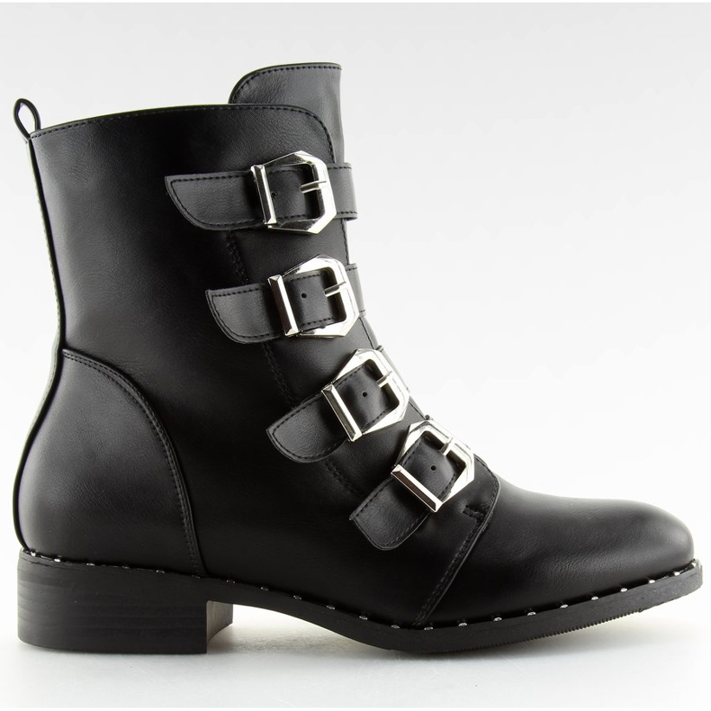 Boty s přezky černé 6312 černé černá