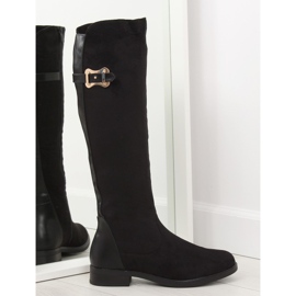 Černé mušketýrské boty J73 Black černá
