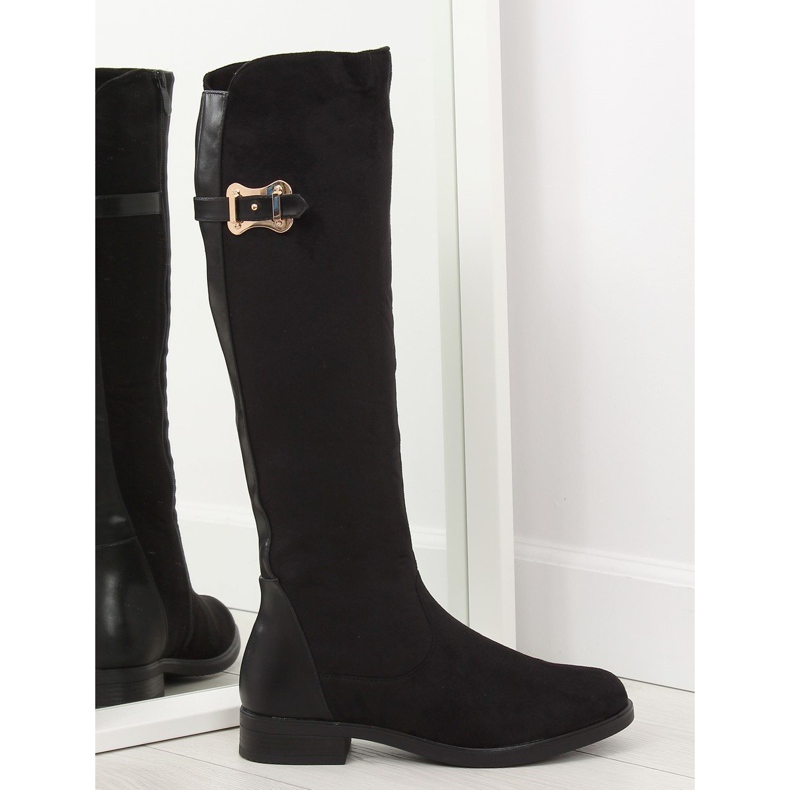 Černé mušketýrské boty J73 Black černá