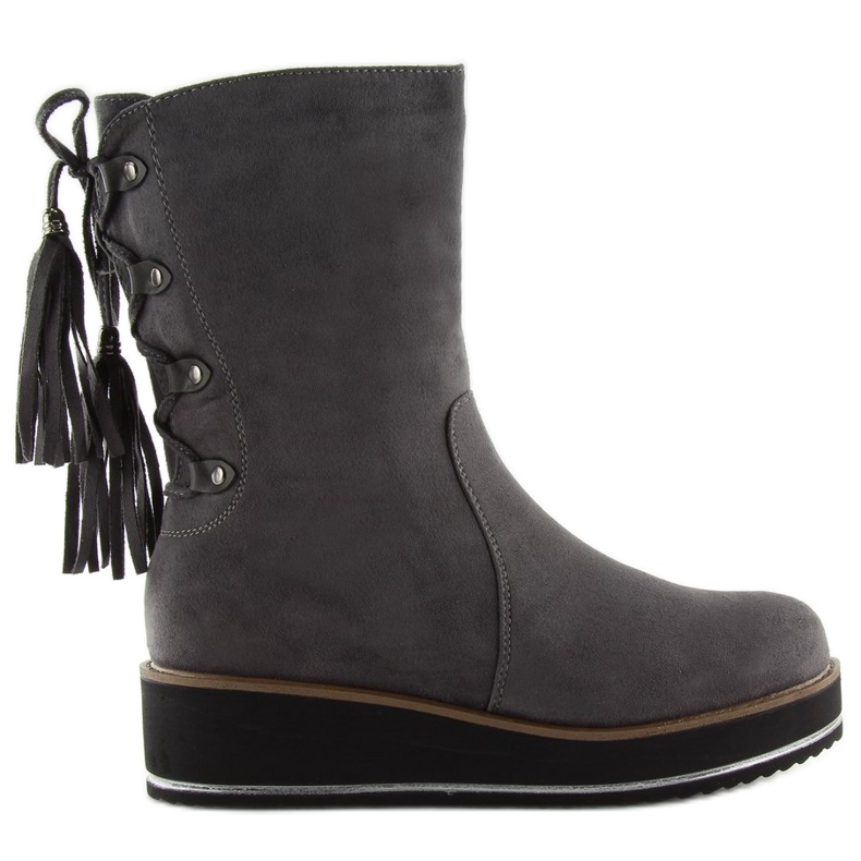 Šedé šedé kozačky pro ženy TH17-7 Grey šedá