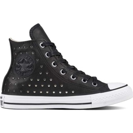 Converse Chuck Taylor All Star Kůže černá černá stříbrná černý