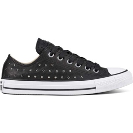 Converse Chuck Taylor All Star Kůže černá černá stříbrná černý