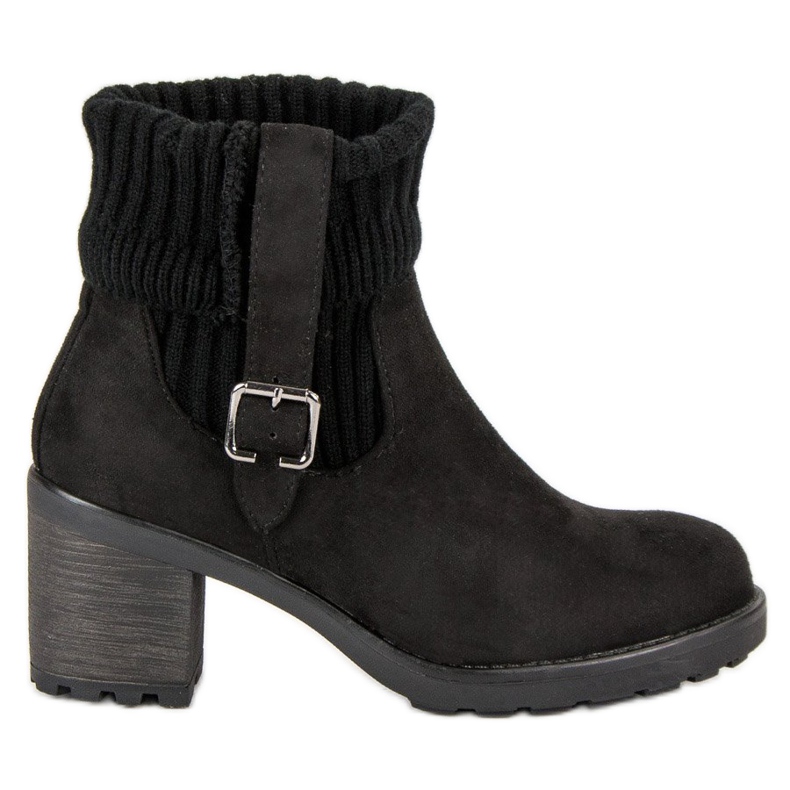 Seastar Semišové kozačky na vysokém podpatku černá