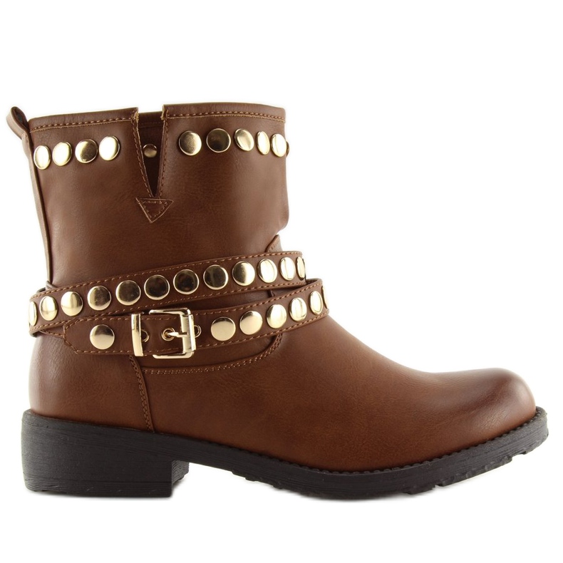 Hnědé vojenské boty A89811 Camel hnědý