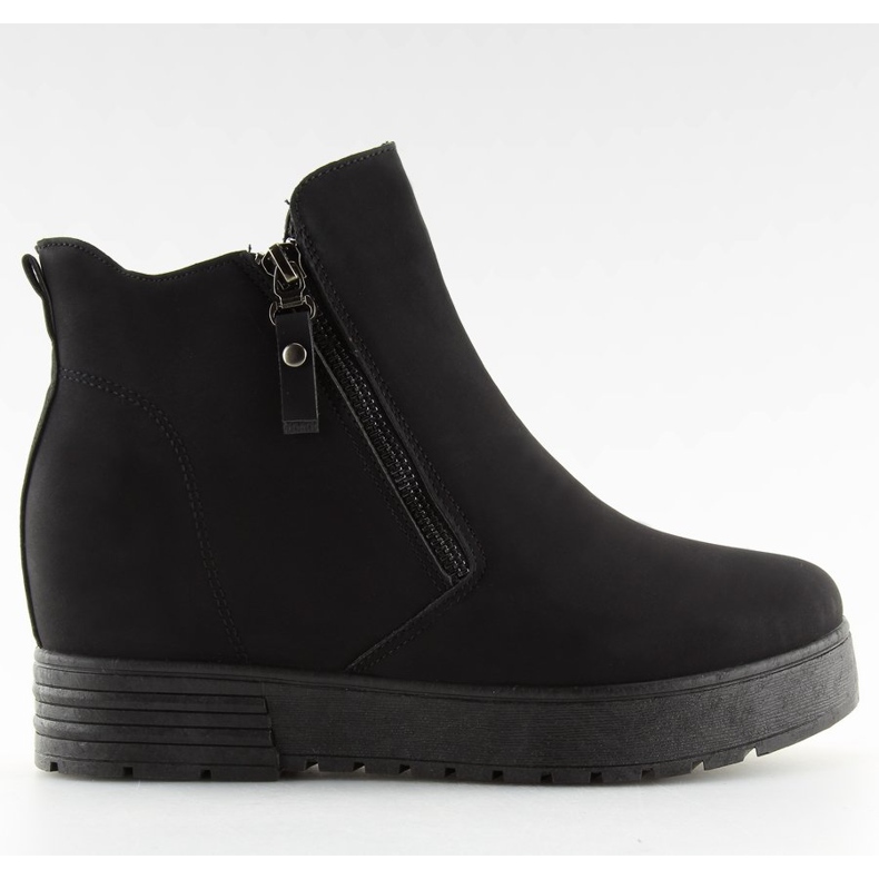 Boty na skrytém klínu černé SJ657 černé černá