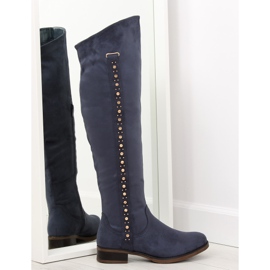 Kozačky nad kolena, tmavě modrá 990-PG modrá námořnická modrá
