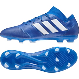 Kopačky Adidas Nemeziz 18.2 Fg M DB2092 modrý modrý Kopačky Adidas Nemeziz 18.2 Fg M DB2092 modrý modrý