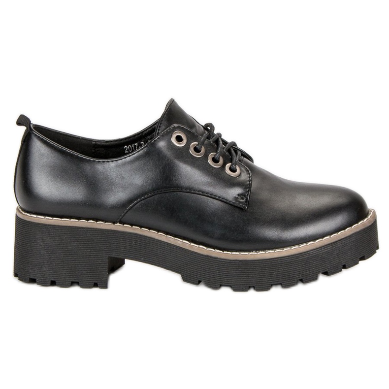Módní šněrovací boty černá