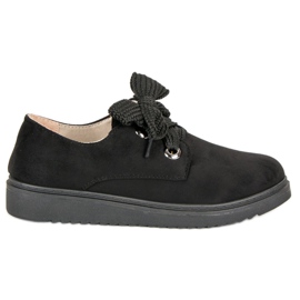 Semišové šněrovací tenisky černý