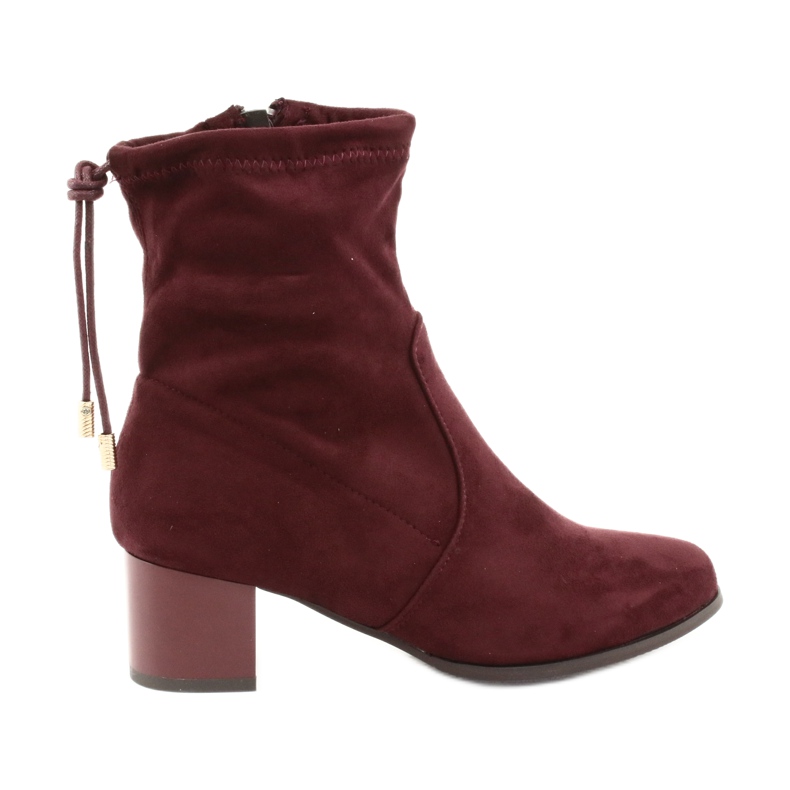 M.Daszyński Semišové kozačky na vysokém podpatku Daszyński SA58 červené vícebarevný