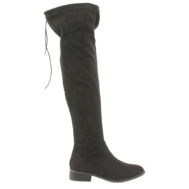 M.Daszyński Černé kozačky nad kolena Daszyński 1602 černá