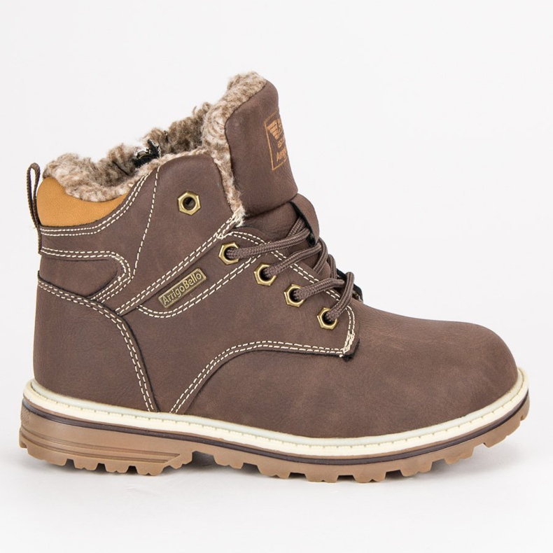 Arrigo Bello Ohřáté kalhoty se zipem hnědý