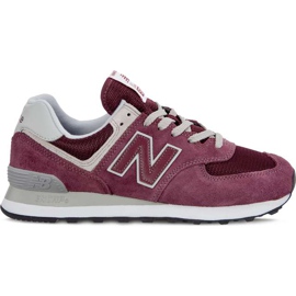 New Balance Wl574er Burgundsko s bílým vícebarevný červené