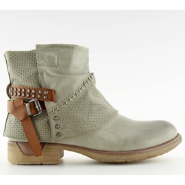 Šedé šedé boty pro ženy 640-PA Šedá