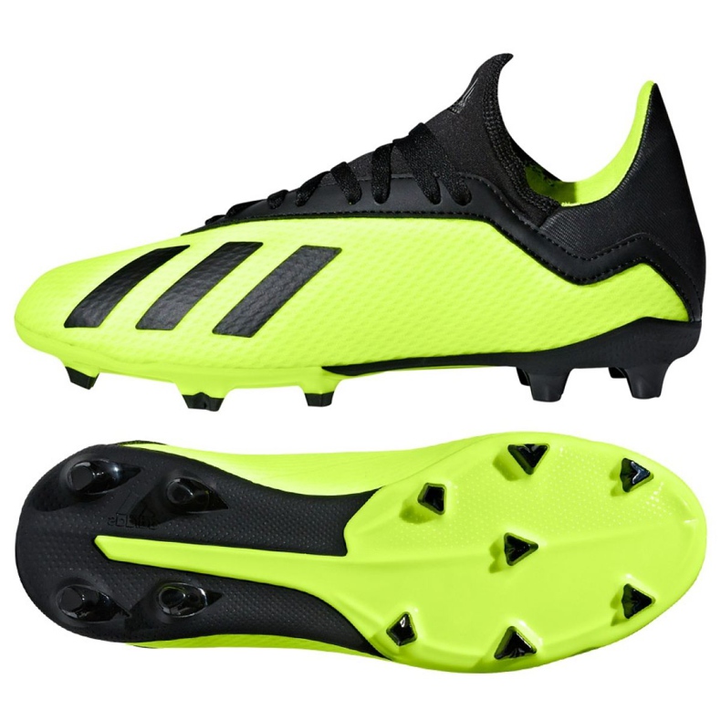 Kopačky Adidas X 18.3 Fg Jr DB2418 vícebarevný zelená Kopačky Adidas X 18.3 Fg Jr DB2418 vícebarevný zelená