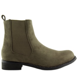Zelené dámské boty Chelsea NS025P Green zelený