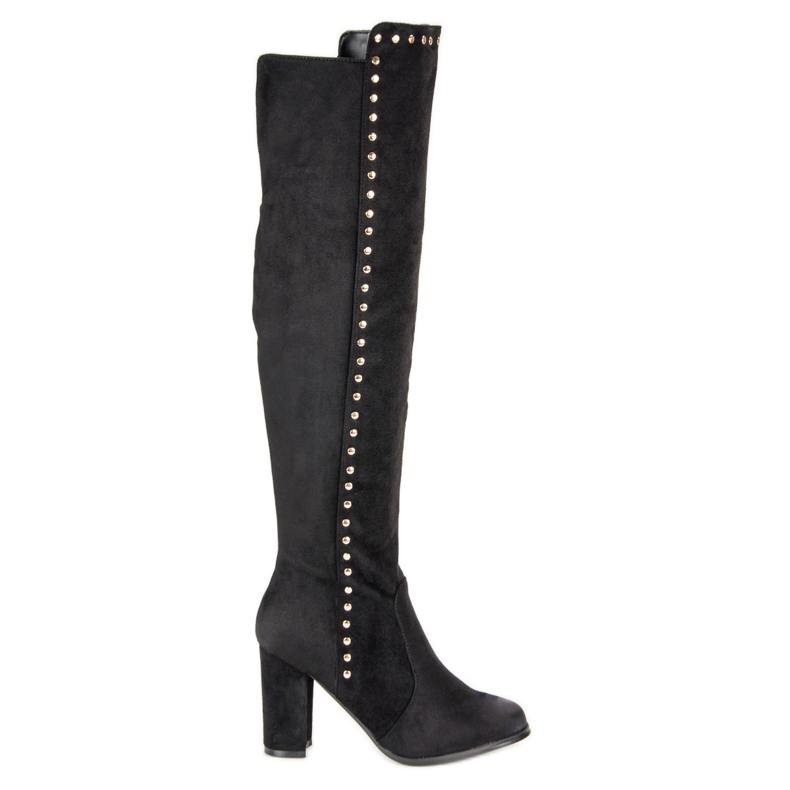 Elegantní semišové kozačky VINCEZA černá