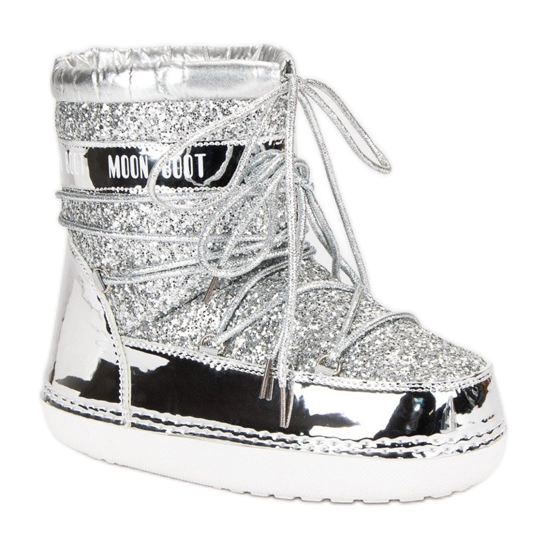 Módní stříbrné sněhové boty šedá