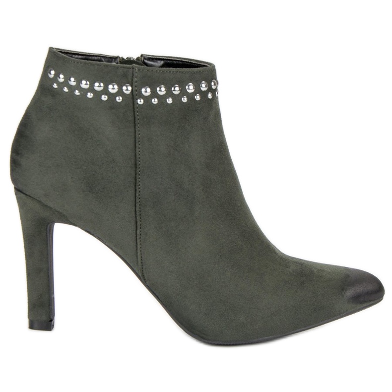 Semišové kozačky na vysokém podpatku VINCEZA zelená Semišové kozačky na vysokém podpatku VINCEZA zelená